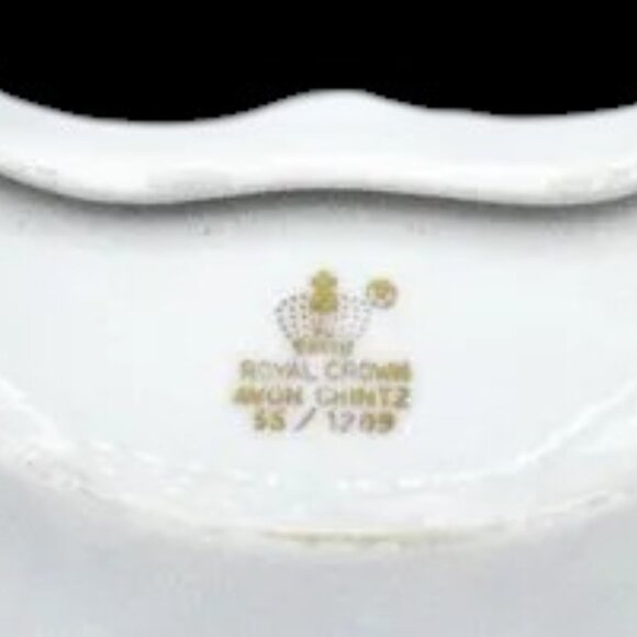 Antique Vintage Royal Crown Avon Chintz 55/1209 Bone Dish Trinket Dish - Picture 9 of 9